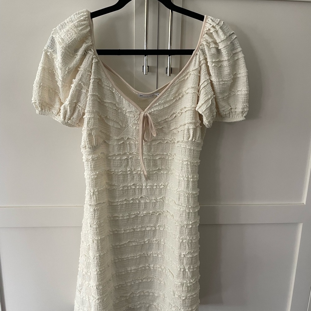 ASOS cream lace trim dress